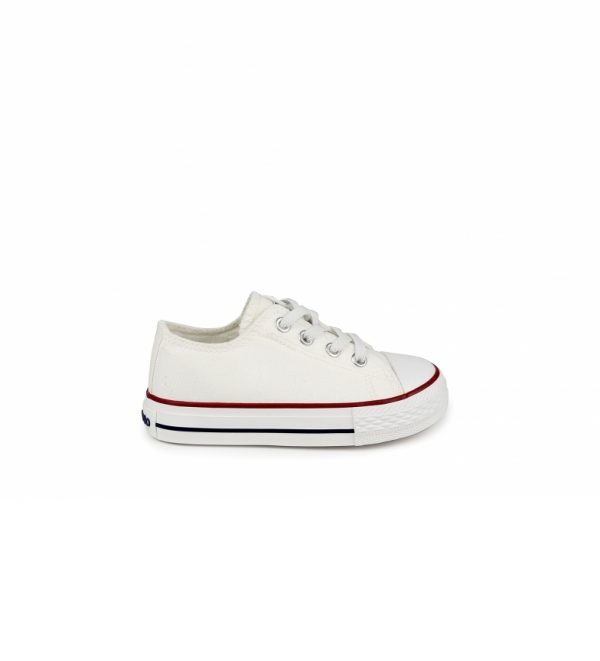 zapatillas loneta con cordones lito 07N blanca chika10