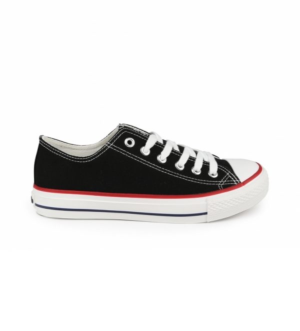 zapatilla loneta con cordones 01N negra chika10