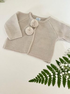 Chaqueta punto bobo pompones piedra sardon