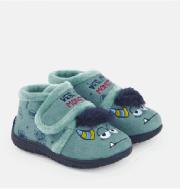 Zapatilla casa monstruos verde menta waterlemon