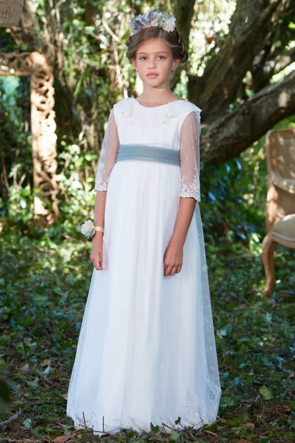 vestido cayetana verde agua flor de c