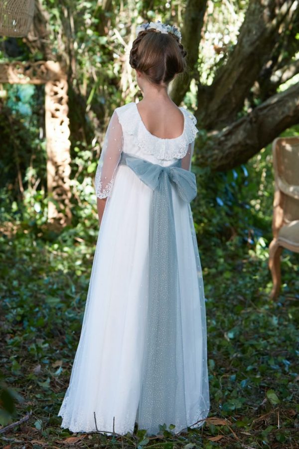 vestido cayetana verde agua flor de c - Imagen 2