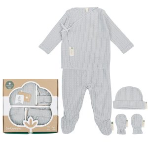 conjunto algodon 5 piezas deshagujado gris 0-1 mes coimasa