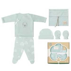 conjunto algodon 5 piezas erizo verde menta 0-1 mes coimasa