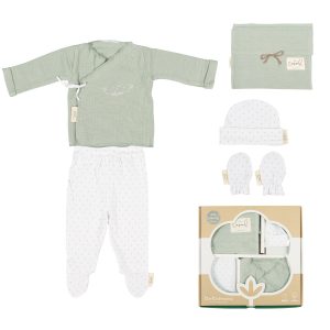 conjunto algodon 5 piezas dream verde menta 0-1 mes coimasa
