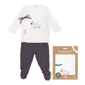 conjunto algodon perrito blanco/gris 0-1 mes coimasa