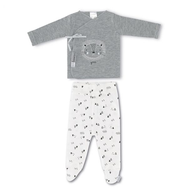 conjunto algodon leon gris 0-1 mes coimasa