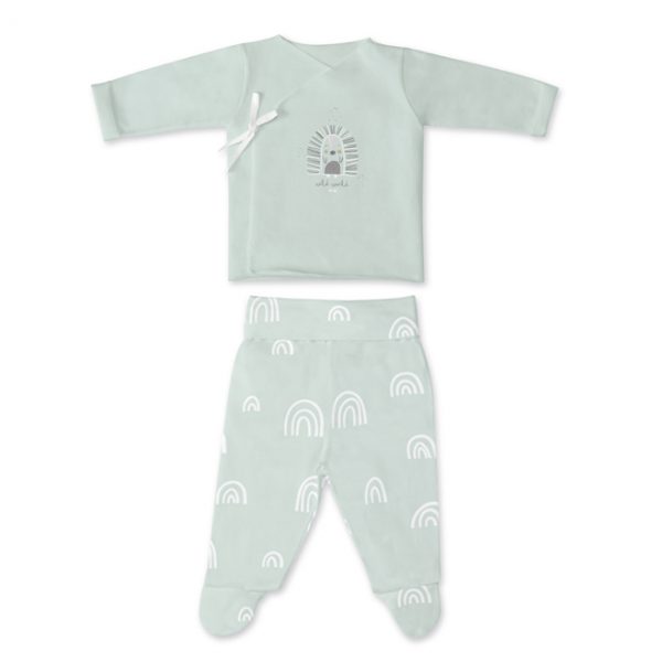 conjunto algodon erizo verde menta 0-1 mes coimasa