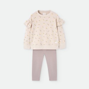 CONJUNTO TAUPE FLORES WATERLEMON