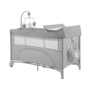 CUNA DE VIAJE 2 NIVELES NIGHTY NIGHT GRIS KIKKABOO