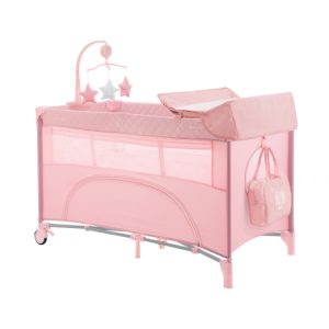 CUNA DE VIAJE 2 NIVELES NIGHTY NIGHT ROSA KIKKABOO