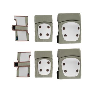 PROTECTORES PARA RODILLAS Y CODOS VERDE MILITAR KIKKABOO