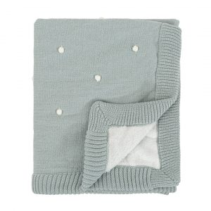 MANTA COCHE TRICOT DOTS VERDE MENTA BIMBIDREAMS
