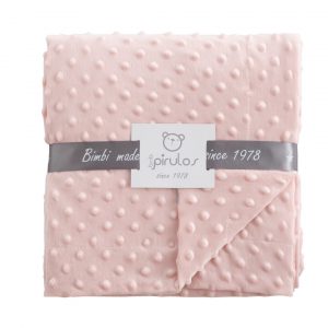 MANTA COCHE MICROFIBRA DOTS ROSA EMPOLVADO BIMBIDREAMS