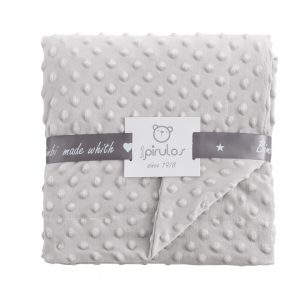 MANTA COCHE MICROFIBRA DOTS GRIS BIMBIDREAMS