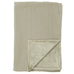 MANTA COCHE MUSELINA CON CORALINA VERDE MUSGO BIMBIDREAMS