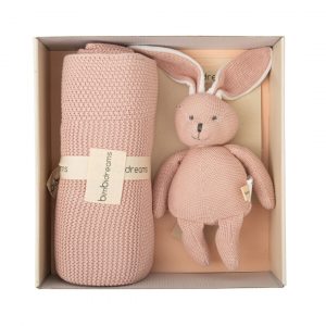 TOQUILLA TRICOT COCHE + PELUCHE ROSA EMPOLVADO BIMBIDREAMS