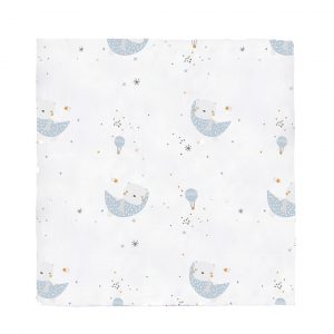 MUSELINA BAMBÚ LUNAS AZUL BIMBIDREAMS