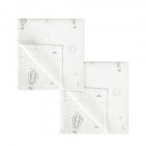 PACK 2 GASAS 100% ALGODÓN BLUE SKY BIMBIDREAMS