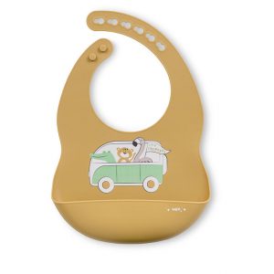 BABERO DE SILICONA LITTLE EXPLORERS MOSTAZA SARO