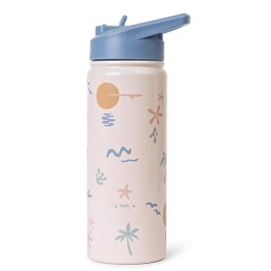 BOTELLA TÉRMICA CON PAJITA 500ML GOOD VIBES SARO