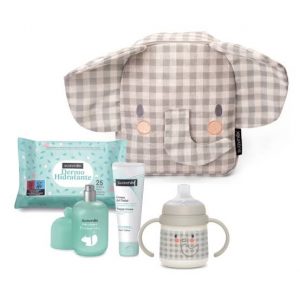PACK MOCHILA ELEFANTE GRIS COSMÉTICA SUAVINEX