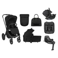COCHE GOYA + SILLA DE COCHE + GRUPO 0 NOIR NEGRO KIKKABOO