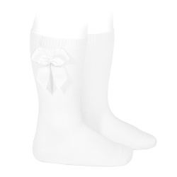 CALCETINES ALTOS LISO LAZO BLANCO CONDOR