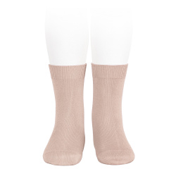 CALCETINES CORTOS LISO ROSA EMPOLVADO CONDOR