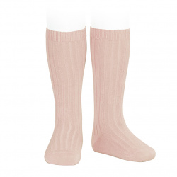 CALCETINES ALTOS CANALÉ ROSA EMPOLVADO CONDOR