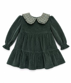 VESTIDO PANA VERDE CON CUELLO VICHY NEKENIA