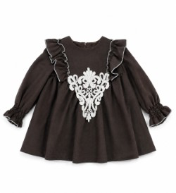 VESTIDO CHOCOLATE  CON PUNTILLA NEKENIA