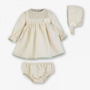 VESTIDO+BRAGUITA+GORRO BEIGE MIRANDA