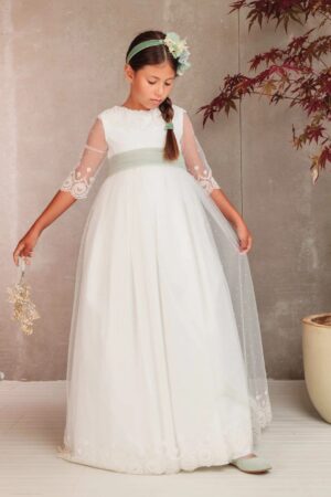VESTIDO COMUNIÓN FLOR DE C