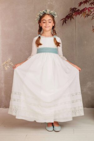 VESTIDO COMUNIÓN FLOR DE C