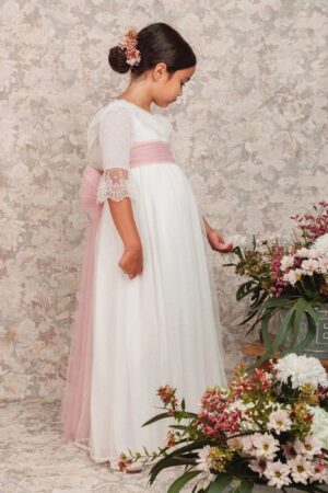 VESTIDO COMUNIÓN FLOR DE C