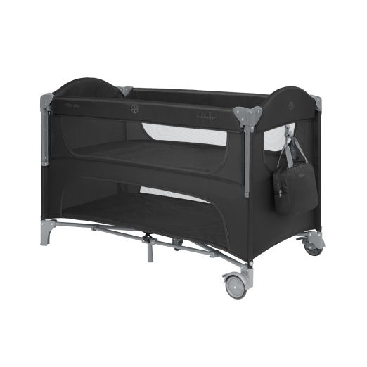 CUNA DE VIAJE MILKY WAY 2 NIVELES NEGRO KIKKABOO