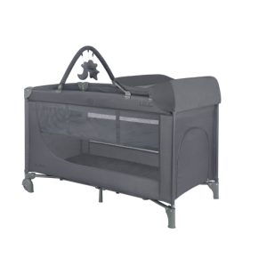 CUNA DE VIAJE SO GIFTED PLUS 2 NIVELES GRIS KIKKABOO
